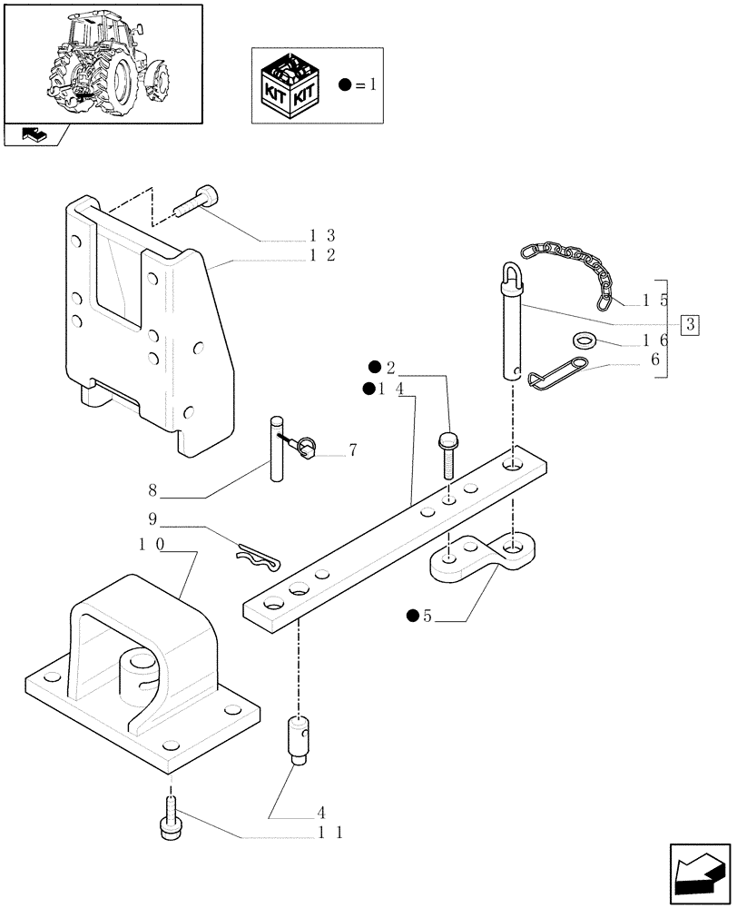 Схема запчастей Case IH PUMA 210 - (1.89.0/02) - (VAR.912) INDIPENDENT SWINGING DRAWBAR W/CLEVIS (09) - IMPLEMENT LIFT