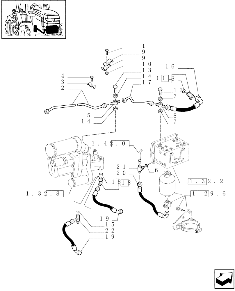 Схема запчастей Case IH MXM130 - (1.29.7[01]) - GEARBOX LUBRICATION PIPING (03) - TRANSMISSION