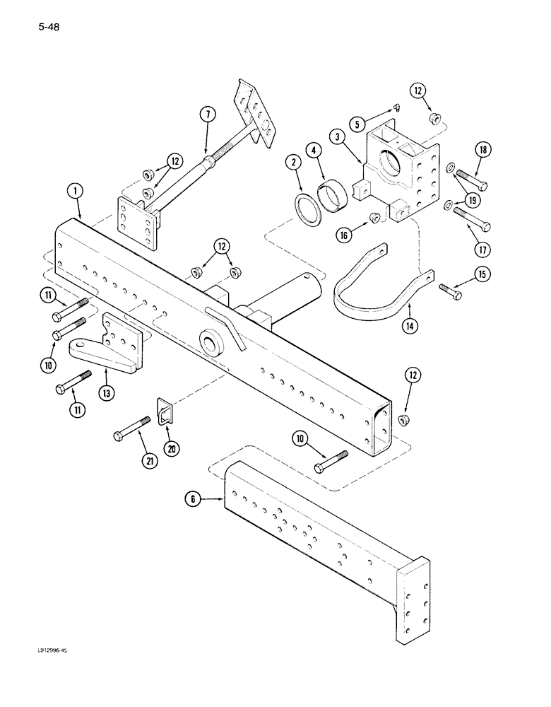 Схема запчастей Case IH 1640 - (5-48) - STEERING AXLE AND EXTENSIONS, POWER GUIDE AXLE (04) - STEERING