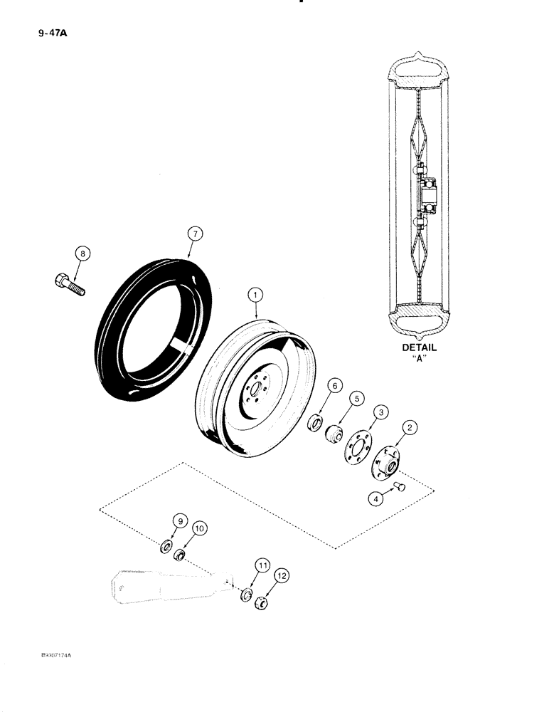 Схема запчастей Case IH 5400 - (9-070) - DEPTH PRESS WHEEL, 3 X 13 INCH, METAL WHEEL (09) - CHASSIS