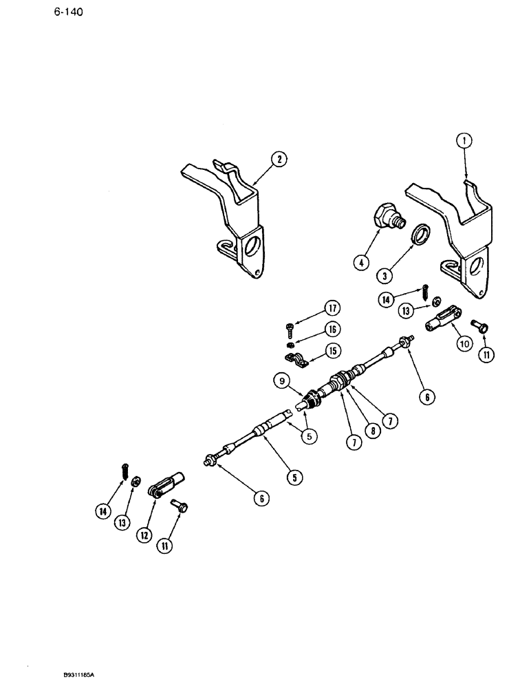 Схема запчастей Case IH 7110 - (6-140) - PARK LOCK CONTROL (06) - POWER TRAIN