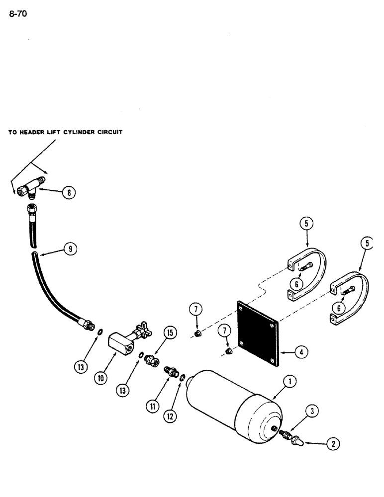 Схема запчастей Case IH 1620 - (8-070) - ACCUMULATOR ATTACHMENT (07) - HYDRAULICS