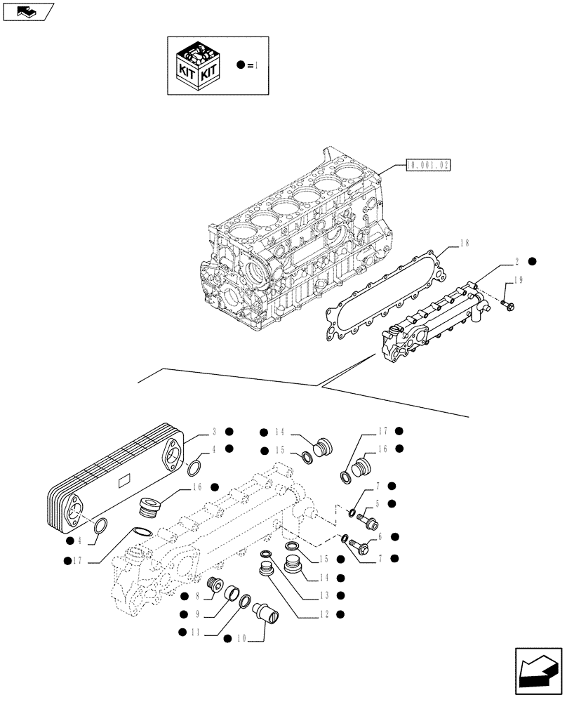 Схема запчастей Case IH F3BFE613D A007 - (10.408.01) - HEAT EXCHANGER (504123438) (10) - ENGINE