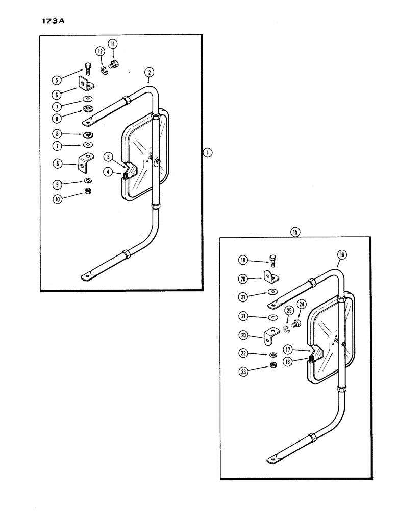 Схема запчастей Case IH 1030 - (173A) - REAR VIEW MIRROR (09) - CHASSIS