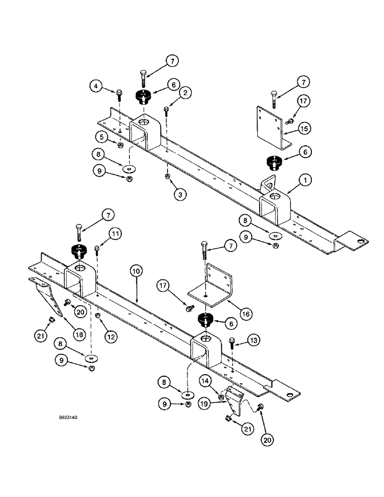 Схема запчастей Case IH 1666 - (2-52) - ENGINE RAILS AND SUPPORTS (01) - ENGINE