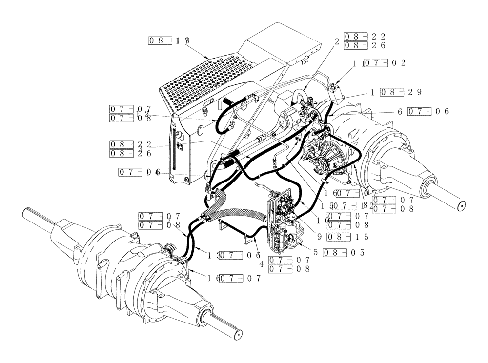 Схема запчастей Case IH STEIGER 435 - (01A-14) - HYDRAULICS - CHARGE PUMP AND BRAKE CIRCUIT, 500 SERIES AXLE, WHEEL TRACTOR (00) - PICTORIAL INDEX