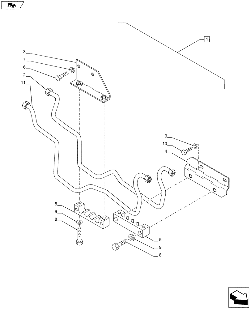 Схема запчастей Case IH PUMA 230 - (88.035.07[03]) - DIA KIT - FRONT HPL FOR MID MOUNT REMOTES LESS PTO, WITH AUX. COUPLERS - PIPES AND BRACKETS (88) - ACCESSORIES