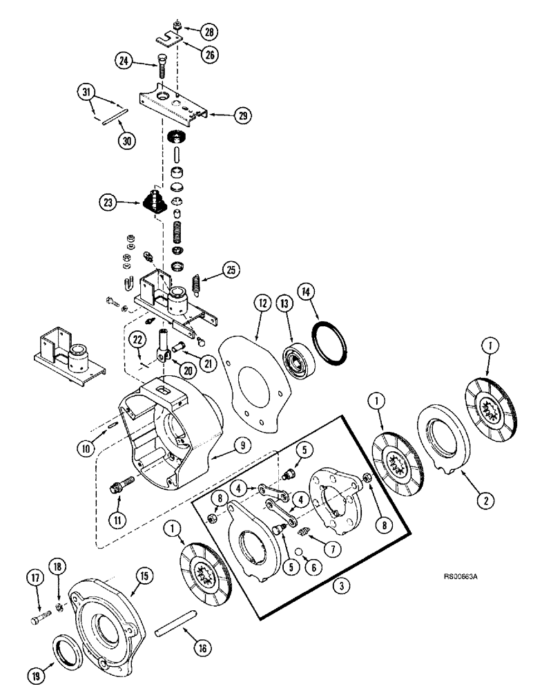 Схема запчастей Case IH 1680 - (7-04) - MASTER BRAKES (5.1) - BRAKES