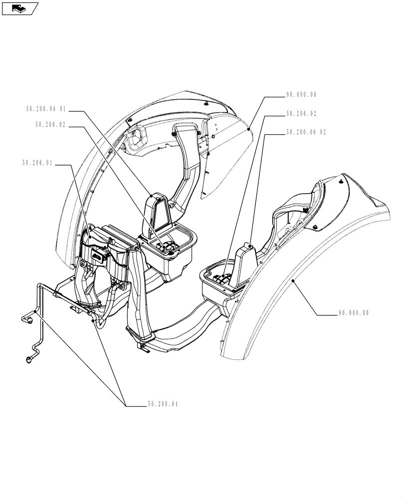 Схема запчастей Case IH FARMALL 65C - (50.000.00) - PICTORIAL INDEX - CAB CLIMATE CONTROL (50) - CAB CLIMATE CONTROL