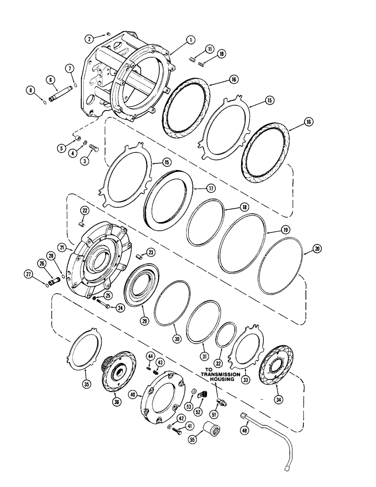 Схема запчастей Case IH 1370 - (180) - (C1) AND (C4) CLUTCHES, USED PRIOR TO TRANSMISSION SERIAL NUMBER 2427274 (06) - POWER TRAIN