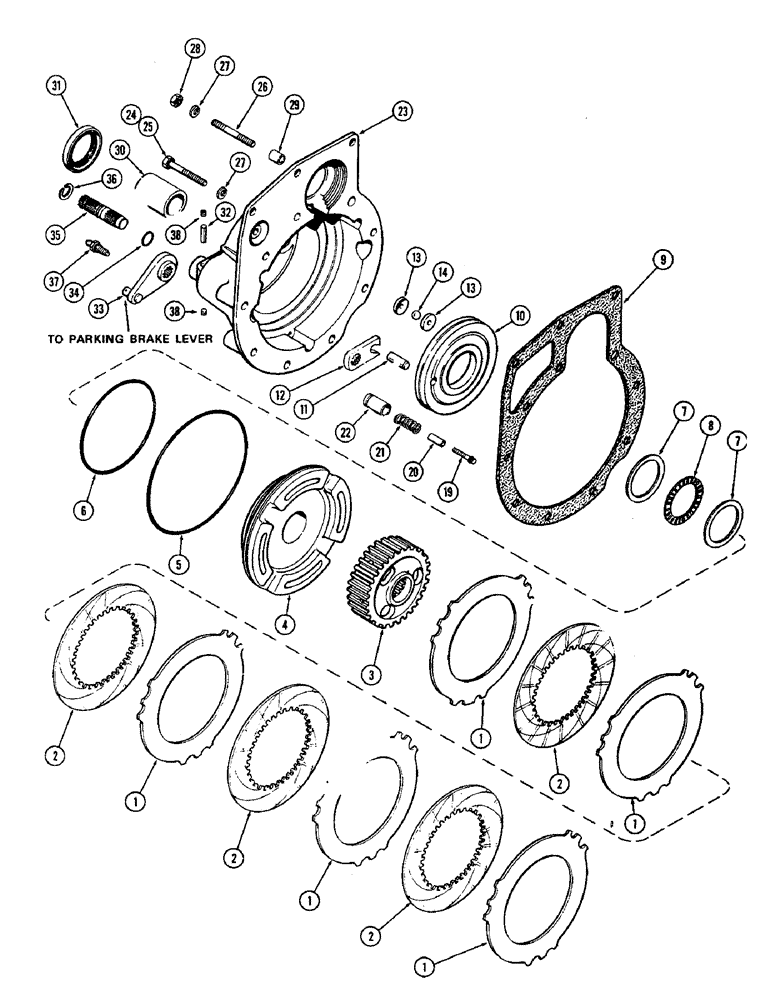 Схема запчастей Case IH 2470 - (138) - TRANSMISSION BRAKE (06) - POWER TRAIN