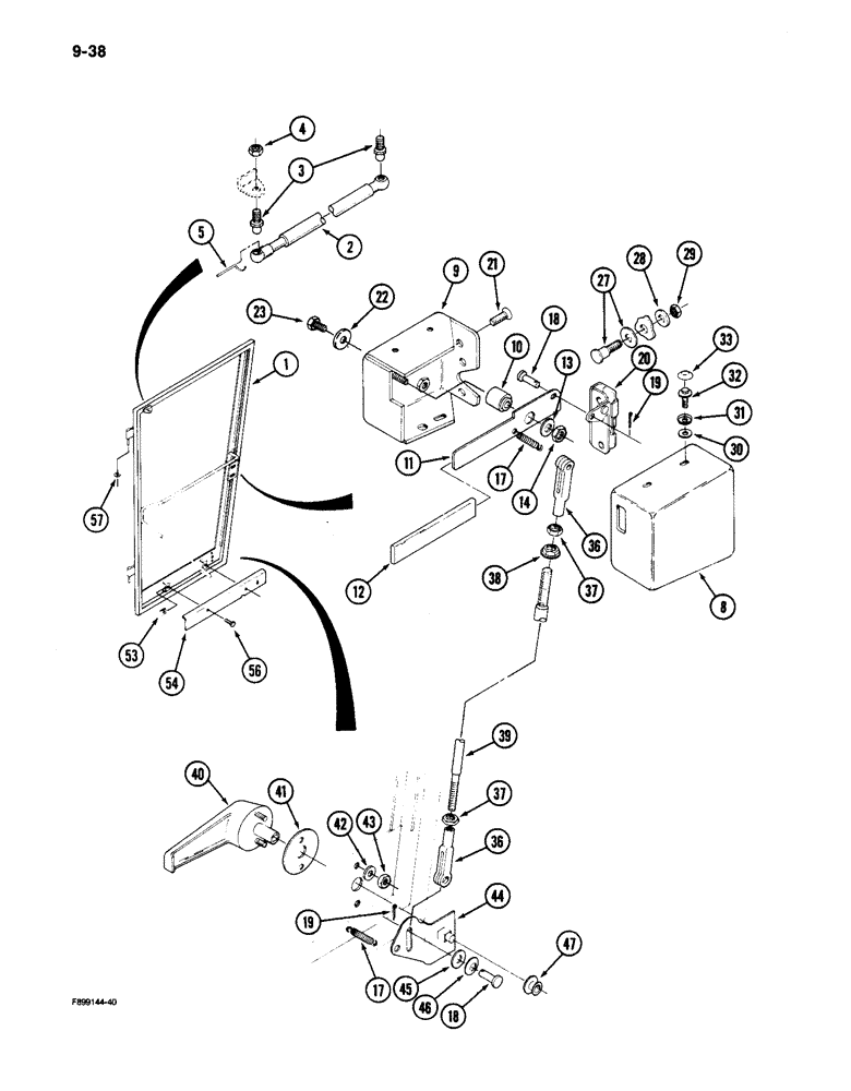 Схема запчастей Case IH 9150 - (9-38) - CAB DOOR AND LATCH (09) - CHASSIS/ATTACHMENTS