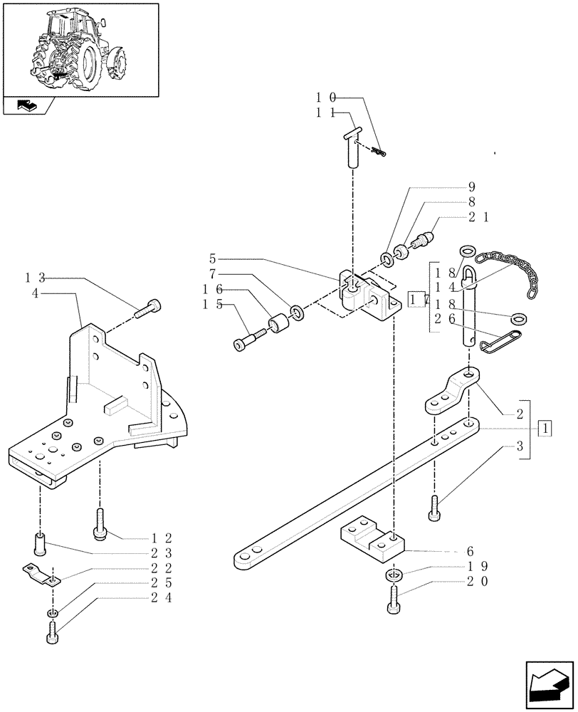 Схема запчастей Case IH PUMA 155 - (1.89.0/04) - INDIPENDENT SWINGING DRAWBAR WITH ROLLERS (VAR.330915) (09) - IMPLEMENT LIFT