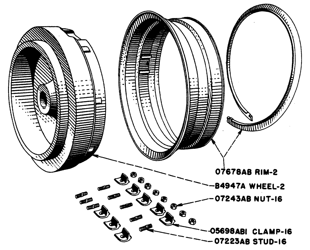 Схема запчастей Case IH L-SERIES - (061) - REAR WHEELS FOR PNEUMATIC FARM TIRES (TRACTOR NO. 4200000 AND AFTER) (06) - POWER TRAIN