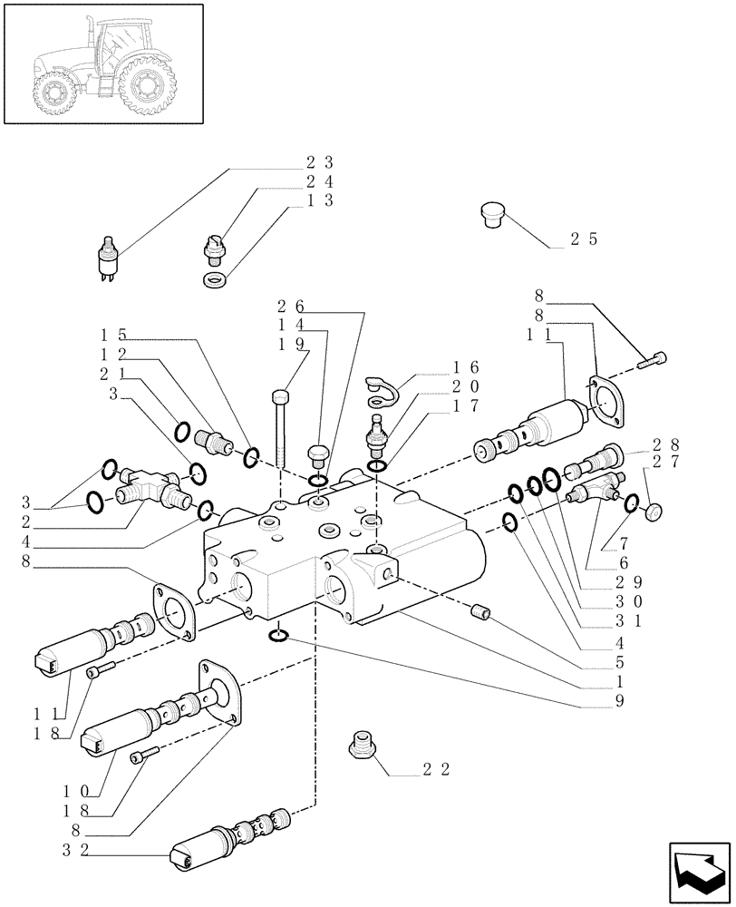 Схема запчастей Case IH PUMA 165 - (1.80.7/01[01]) - (VAR.146) SUPP. GEAR REDUCTION UNIT FOR FULL POWER SHIFT - PTO CLUTCH - 2WD (07) - HYDRAULIC SYSTEM