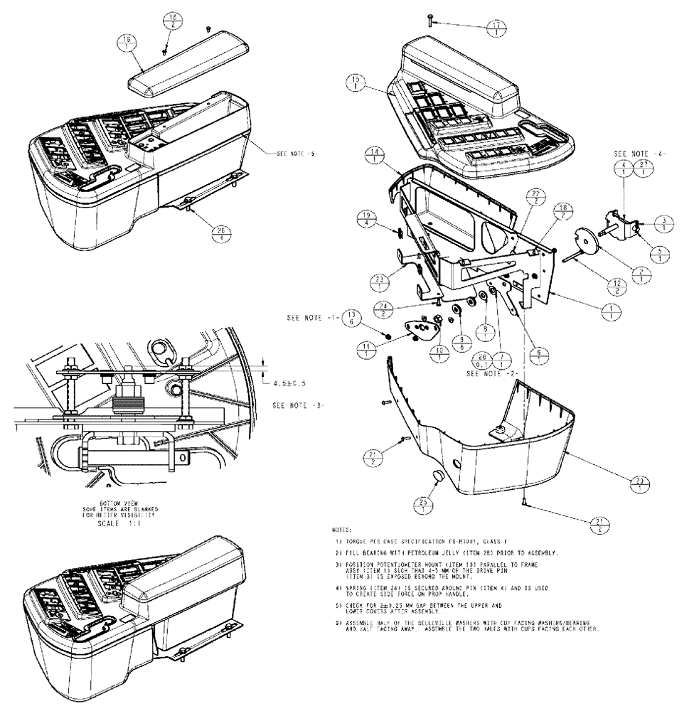 Схема запчастей Case IH SPX3320 - (01-032) - RH CONSOLE SUB ASSEMBLY - END YEAR 01/2009 Cab Interior