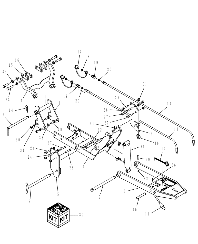 Схема запчастей Case IH BRX160 - (410) - MALE QUICK HITCH & SUBFRAME - 715423076 