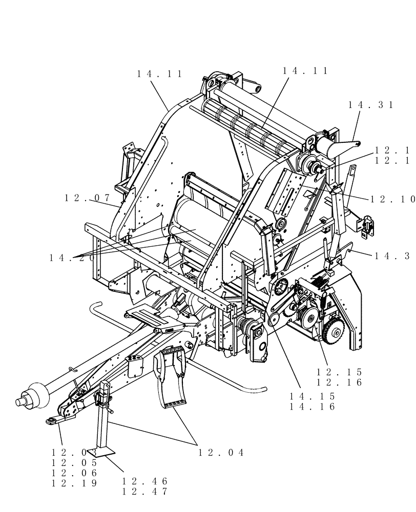 Схема запчастей Case IH RBX463 - (SECTION 12[RBX463]) - PICTORIAL INDEX, MAIN FRAME (00) - GENERAL