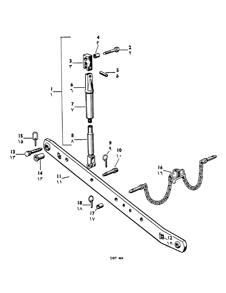 Схема запчастей Case IH 950 - (154) - LIFT ROD AND LOWER LINK (06) - POWER TRAIN