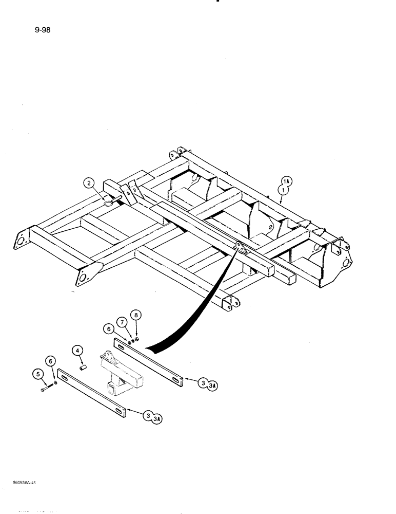 Схема запчастей Case IH 8500 - (9-098) - DRILL FRAME SECTION NUMBER TWO, 33 FOOT WIDE DRILL (09) - CHASSIS/ATTACHMENTS