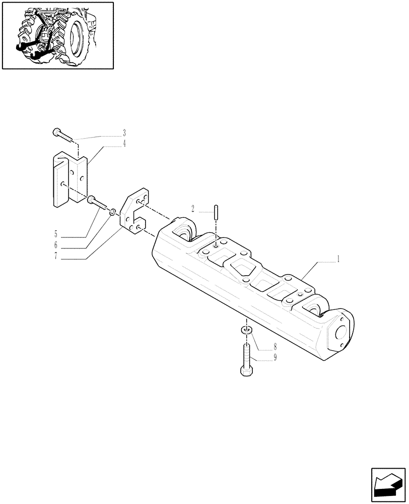 Схема запчастей Case IH MAXXUM 115 - (1.89.6/07) - EDC WITH TWO EXTERNAL CYLINDERS (50MM.) - TOOLING CONNECTION UNIT (VAR.330841-331841) (09) - IMPLEMENT LIFT