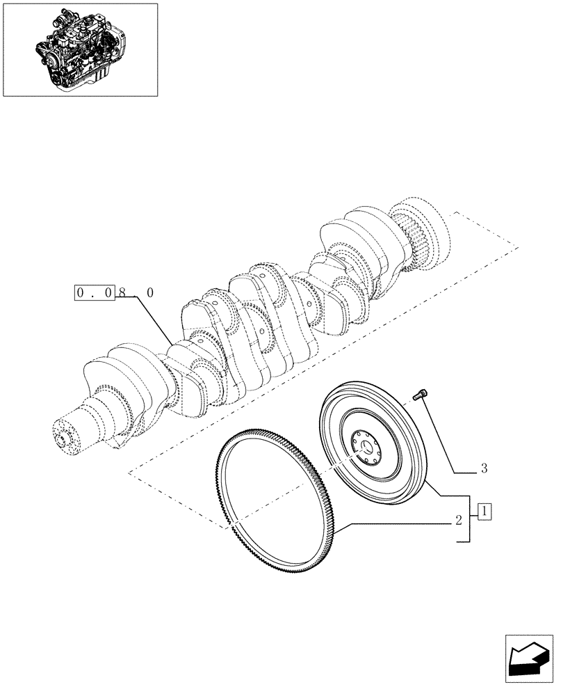 Схема запчастей Case IH F4GE0684C D600 - (0.08.3[01]) - FLYWHEEL - ENGINE (504020729) 