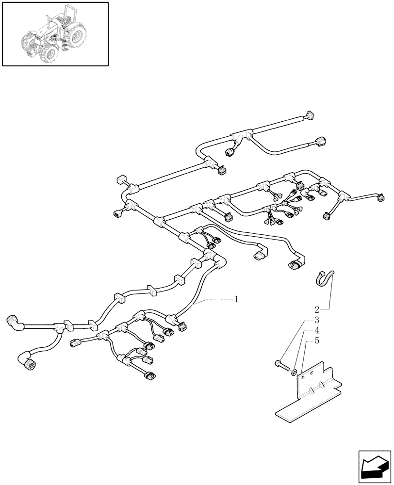 Схема запчастей Case IH MXU130 - (1.75.4[06A]) - CABLE EXTENSION - D5158 (06) - ELECTRICAL SYSTEMS