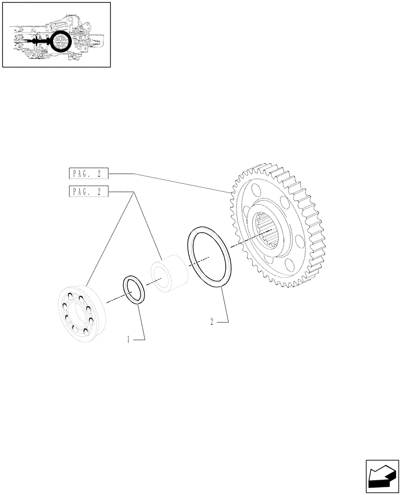 Схема запчастей Case IH MAXXUM 115 - (1.32.1[03]) - TRANSMISSION 12X12 (40 KM/H) - PINION ADJUSTING SHIMS (03) - TRANSMISSION