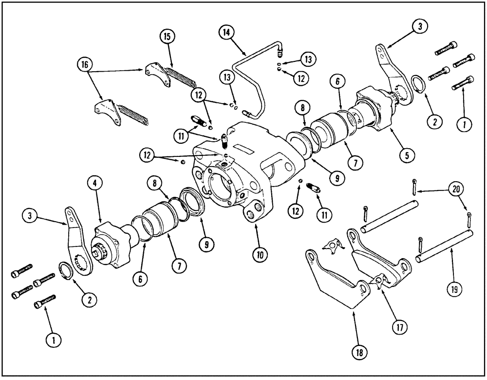 Схема запчастей Case IH 9240 - (7-012) - BRAKE CALIPER, P.I.N. JEE0032460 AND AFTER (07) - BRAKES