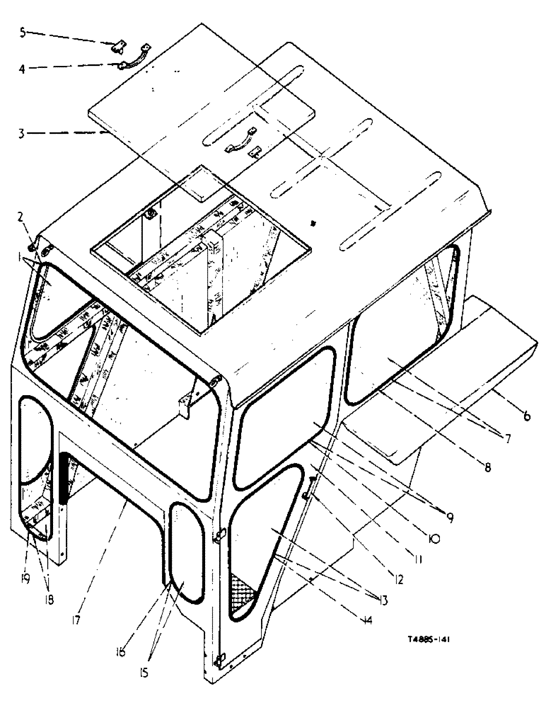 Схема запчастей Case IH 276 - (6-75) - CAB, FRONT VIEW, TRACTOR CAB ATTACHMENT (09) - CHASSIS