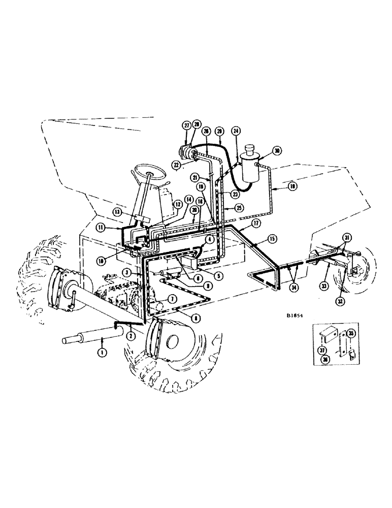 Схема запчастей Case IH 660 - (250) - HYDRAULIC SYSTEM, HYDROSTATIC STEERING, BEFORE NUMBER 8357001 