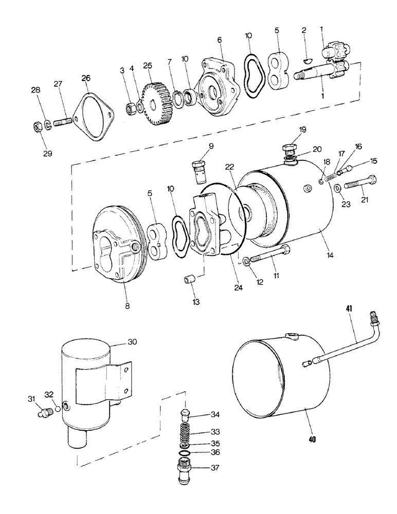 Схема запчастей Case IH 1690 - (H08-1) - STEERING PUMP AND RESERVOIR (13) - STEERING SYSTEM