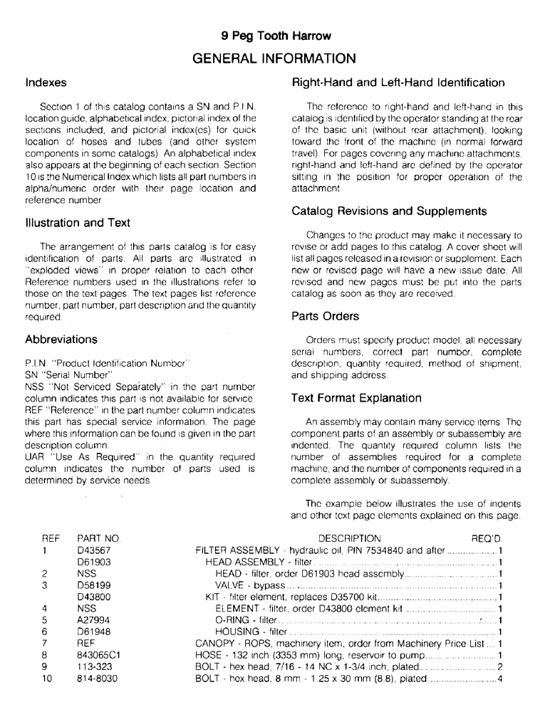 Схема запчастей Case IH 9 - (1-4) - GENERAL INFORMATION 