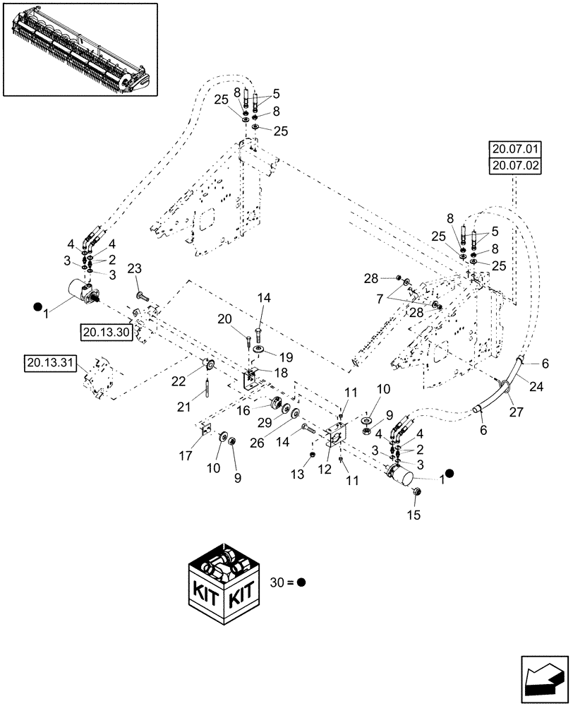 Схема запчастей Case IH 2010 - (20.07.03[1]) - HYDRAULICS, REEL DRIVE, BPIN CBJ020205 & RICE [INCLUDES ALL HAJ PINS] (35) - HYDRAULIC SYSTEMS