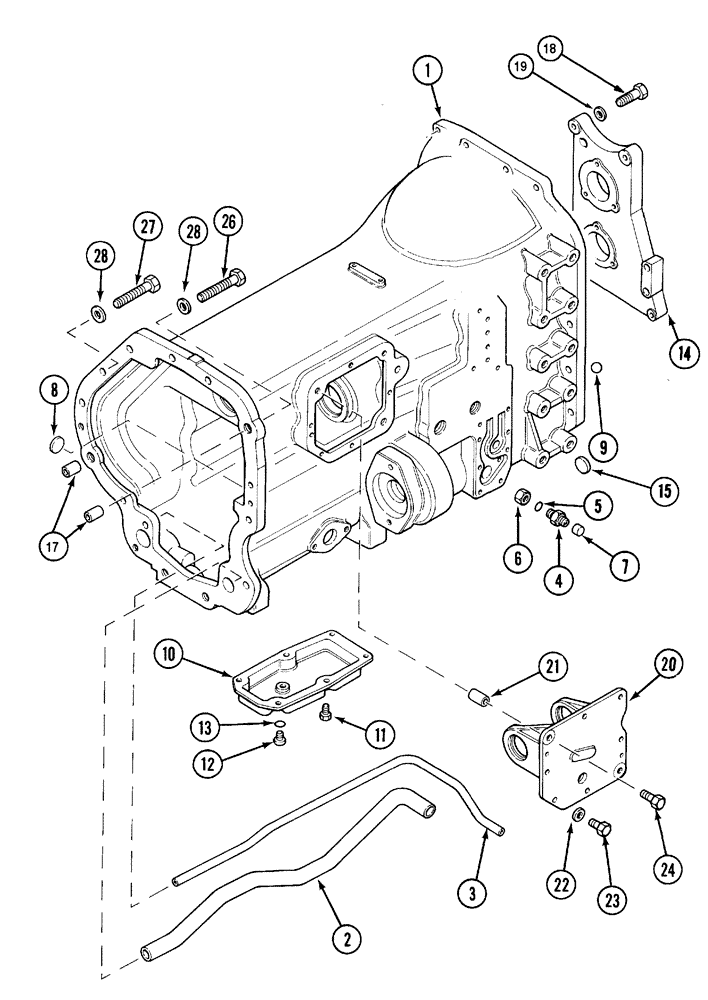 Схема запчастей Case IH MX80C - (06-01) - TRANSMISSION HOUSING AND BEARING CARRIER (06) - POWER TRAIN