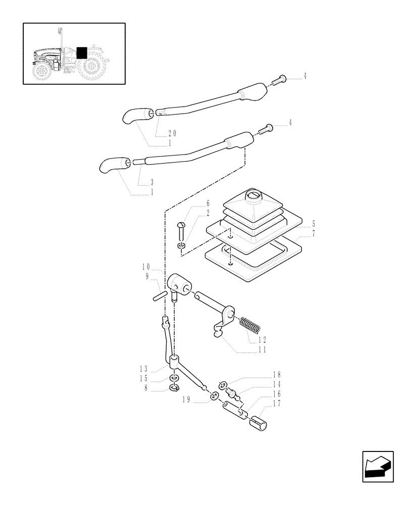 Схема запчастей Case IH JX1070N - (1.32.2[01]) - CENTRAL REDUCTION GEAR CONTROLS (03) - TRANSMISSION