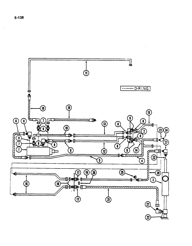 Схема запчастей Case IH 782 - (5-138) - POWER STEERING PUMP, CYLINDER AND RELATED PARTS (04) - STEERING