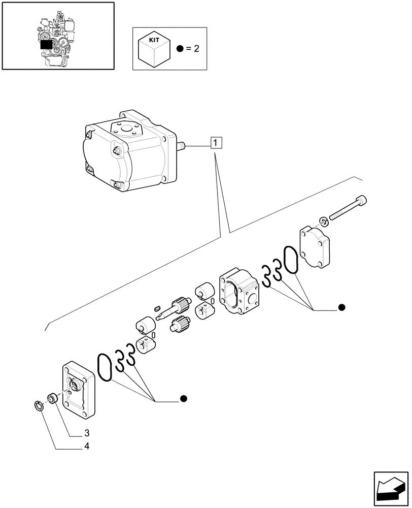 Схема запчастей Case IH JX1075C - (1.82.3/01A) - HYDRAULIC PUMP 16.9 GPM (64L) - PARTS (07) - HYDRAULIC SYSTEM