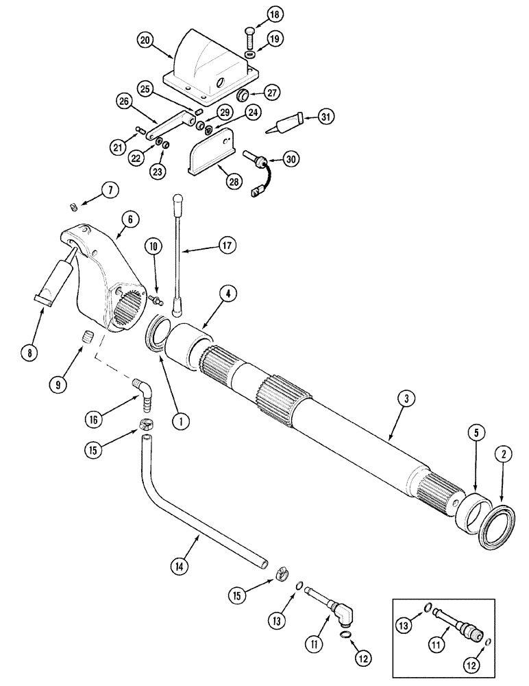 Схема запчастей Case IH MX100 - (09-61) - HITCH ROCKSHAFT (09) - CHASSIS/ATTACHMENTS