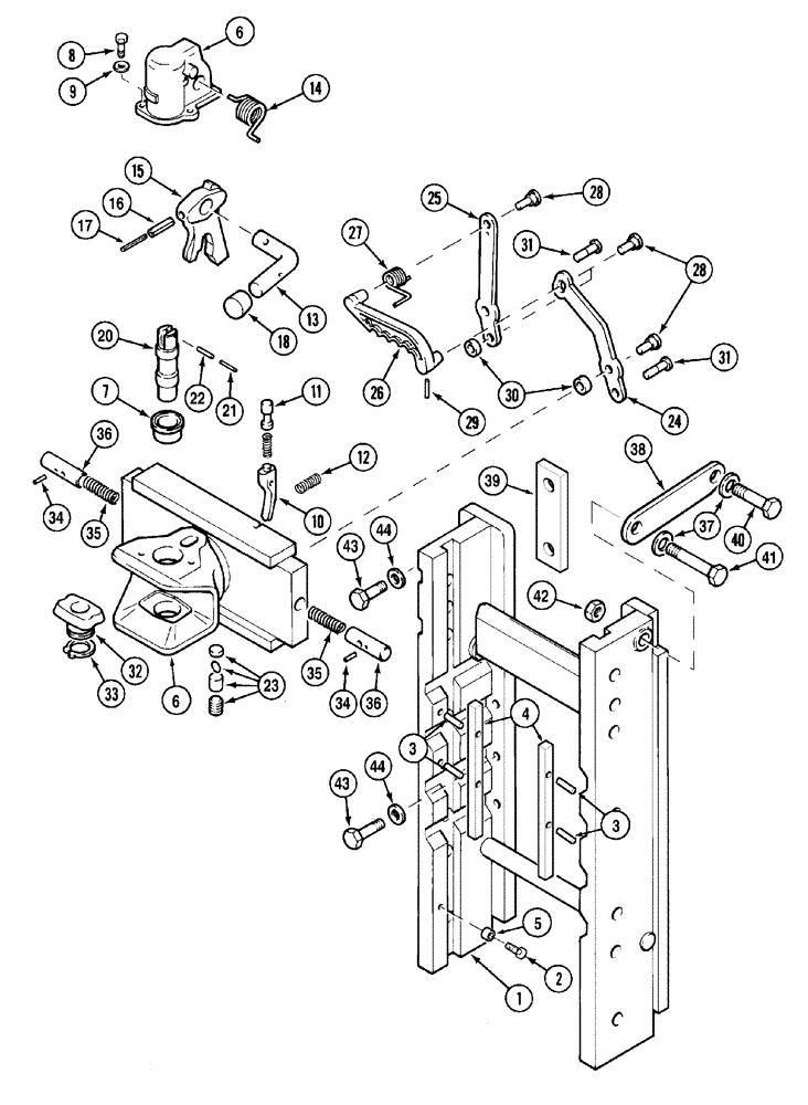 Схема запчастей Case IH MX100 - (09-74) - TRAILER HITCH WITH AUTOMATIC CLEVIS (09) - CHASSIS/ATTACHMENTS