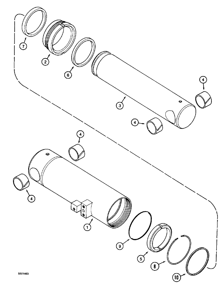 Схема запчастей Case IH 2055 - (8-72) - DRUM TILT CYLINDER ASSEMBLY (07) - HYDRAULICS