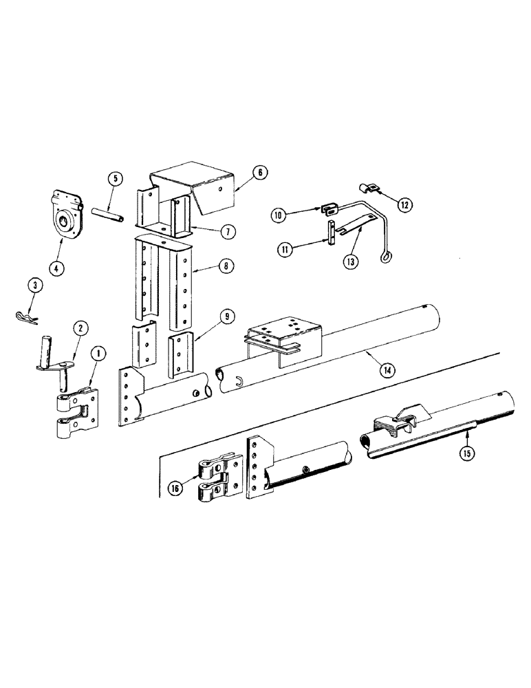 Схема запчастей Case IH 200 - (12) - LONG DRAWBAR AND HANGER BEARING SUPPORTS 