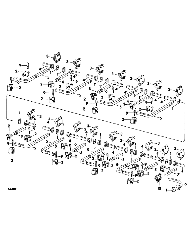 Схема запчастей Case IH 163 - (AQ-07) - SQUARE BARS, EXTENSIONS AND CLAMPS, FOR 6 AND 8 ROW 