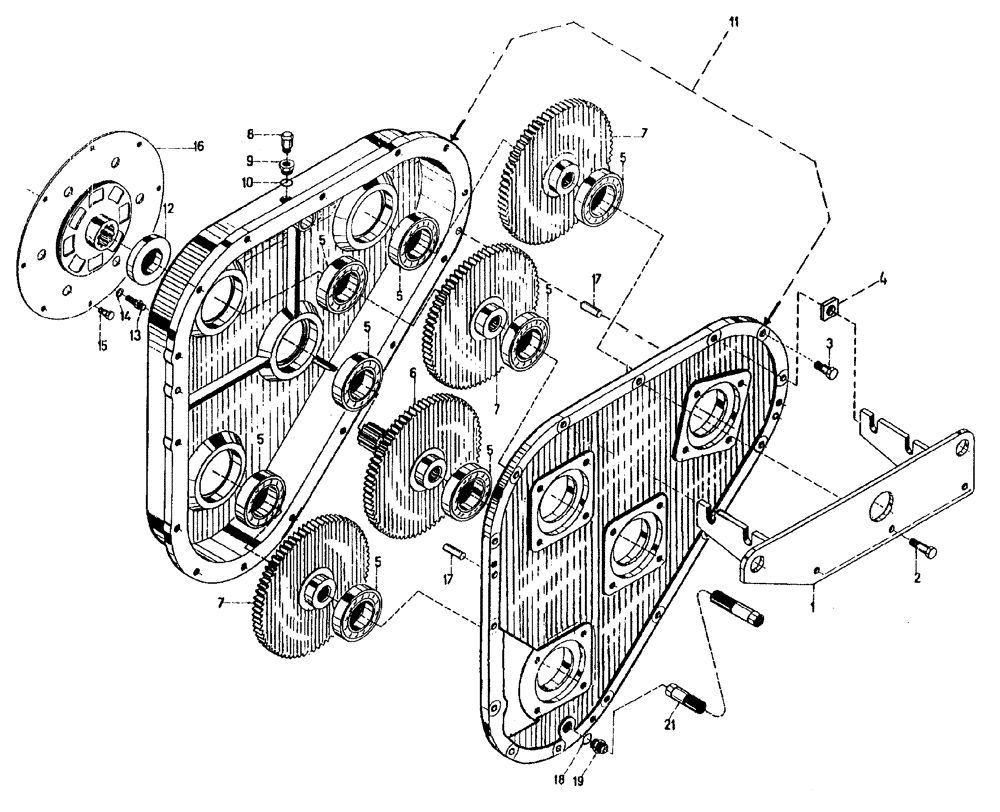 Схема запчастей Case IH 7700 - (C02[18]) - 4 HOLE GEARBOX, SERIAL # 7624 TO 7659 INCLUSIVE Engine & Engine Attachments