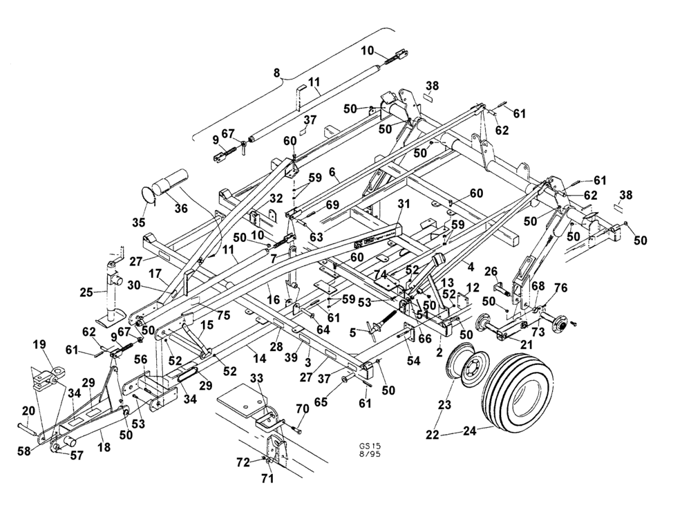 Схема запчастей Case IH TIGER-MATE - (09-01) - MAIN FRAME (09) - CHASSIS/ATTACHMENTS