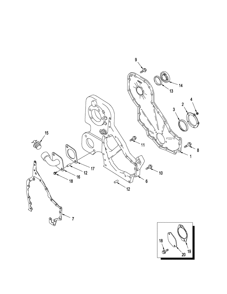 Схема запчастей Case IH STX275 - (02-11) - FRONT GEAR COVER (02) - ENGINE