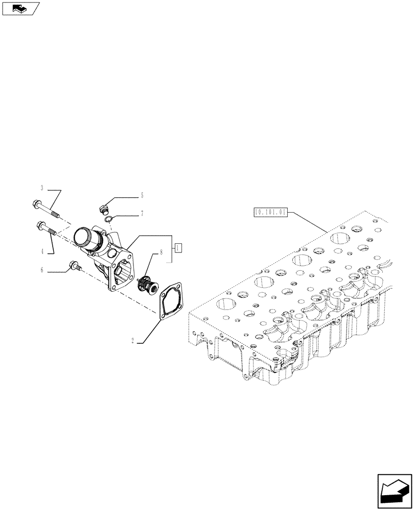 Схема запчастей Case IH F5AE5484A A002 - (10.402.01) - TEMPERATURE CONTROL (THERMOSTAT) - (5801384490) (10) - ENGINE