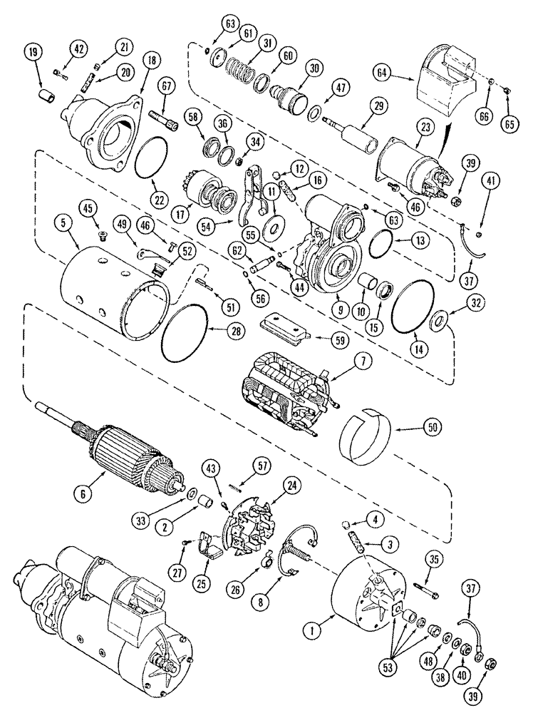 Схема запчастей Case IH STX375 - (04-08) - STARTER ASSY (04) - ELECTRICAL SYSTEMS