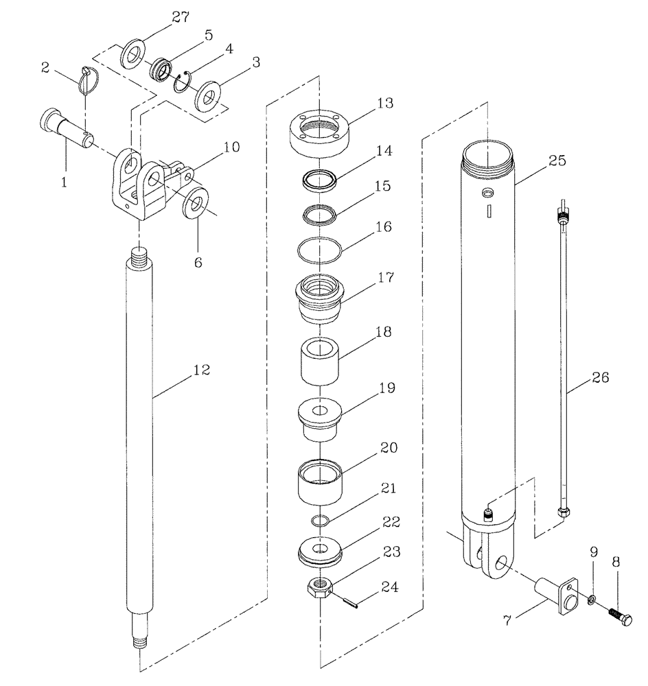 Схема запчастей Case IH 7700 - (B02[11]) - HYDRAULIC CYLINDER,  BASECUTTER LIFT, 7700 Hydraulic Components & Circuits