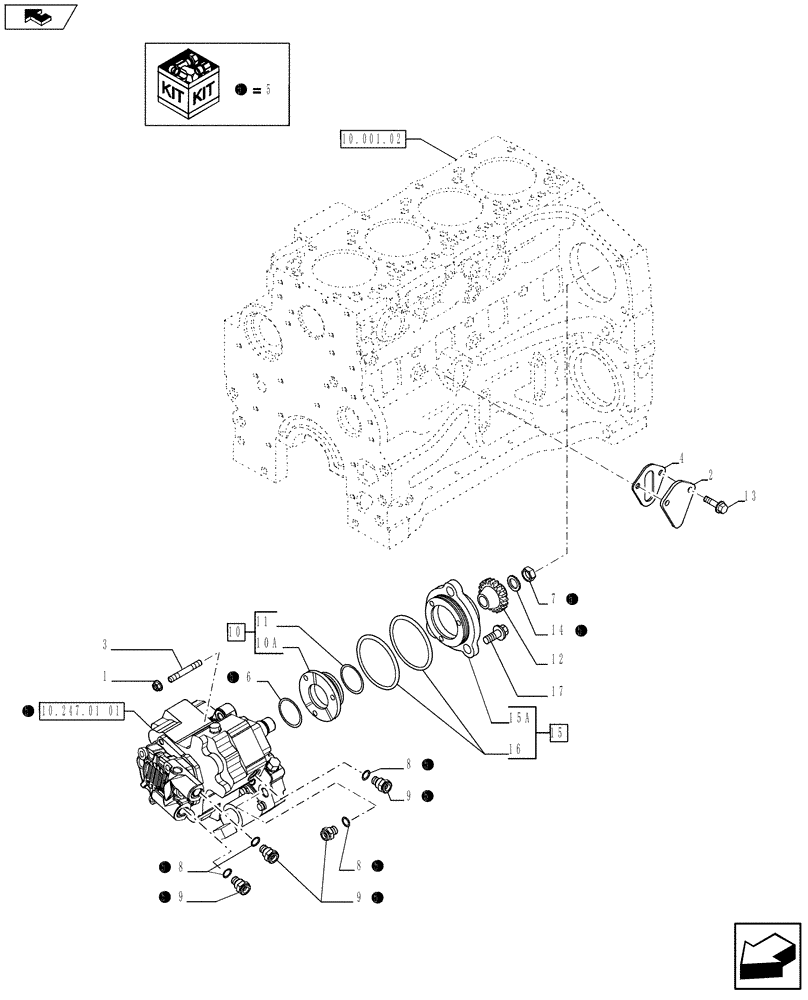 Схема запчастей Case IH F4DFE413D A002 - (10.247.01) - INJECTION PUMP (2854052) (10) - ENGINE